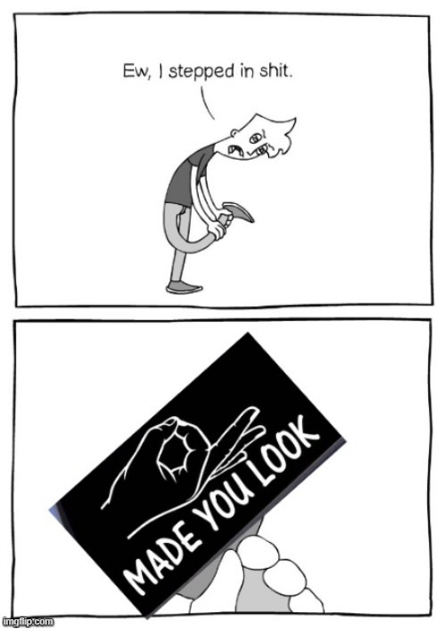 Made You look | image tagged in memes,made you look,ok,ew i stepped in shit,thisimagehasalotoftags,why are you reading this | made w/ Imgflip meme maker