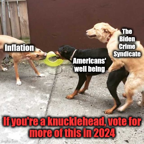 Three Dog | The Biden
Crime
Syndicate; Inflation; Americans'
well being; If you're a knucklehead, vote for
more of this in 2024 | image tagged in three dog,memes,biden crime syndicate,democrats,election 2024 | made w/ Imgflip meme maker