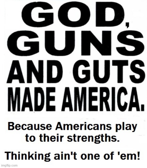 God Guns & Guts | image tagged in god guns and guts,america,american stupidity | made w/ Imgflip meme maker