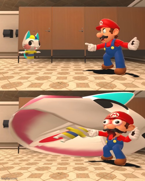 Mario Gets Eaten | image tagged in mario gets eaten | made w/ Imgflip meme maker