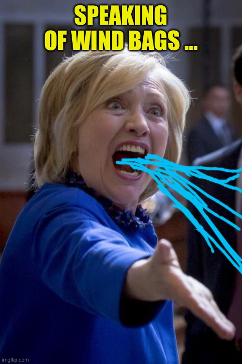 WTF Hillary | SPEAKING OF WIND BAGS … | image tagged in wtf hillary | made w/ Imgflip meme maker