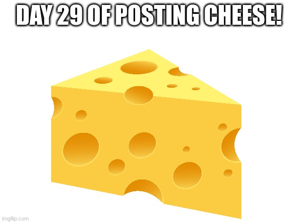 CHEESE | DAY 29 OF POSTING CHEESE! | image tagged in day 29 | made w/ Imgflip meme maker