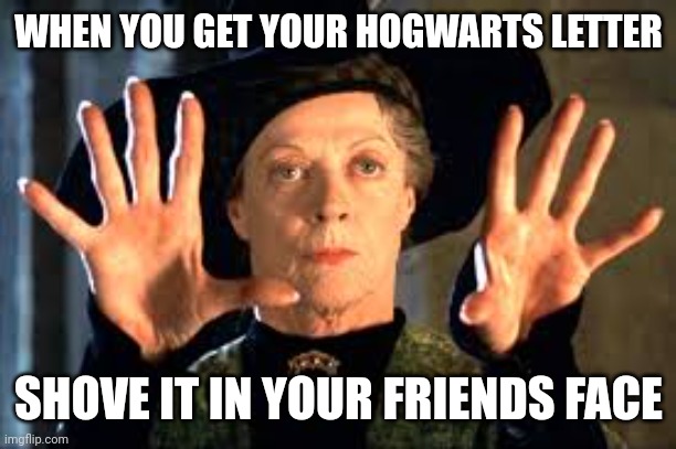 Harry Potter | WHEN YOU GET YOUR HOGWARTS LETTER; SHOVE IT IN YOUR FRIENDS FACE | image tagged in harry potter | made w/ Imgflip meme maker