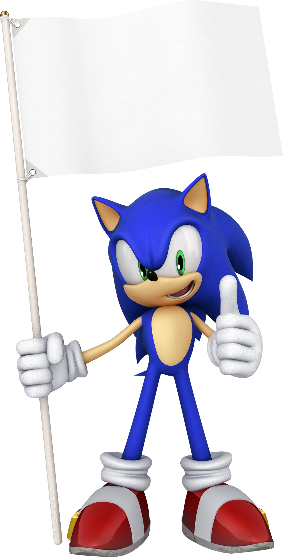 Sonic with a flag Blank Meme Template