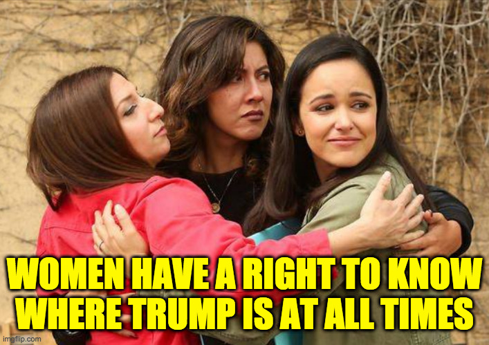 Agents should be escorting him to all of these arraignments. | WOMEN HAVE A RIGHT TO KNOW
WHERE TRUMP IS AT ALL TIMES | image tagged in memes,trump,assault perp | made w/ Imgflip meme maker