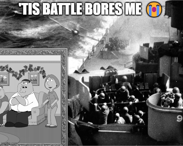 Boring ahhh battle | 'TIS BATTLE BORES ME 😭 | image tagged in notfunny | made w/ Imgflip meme maker