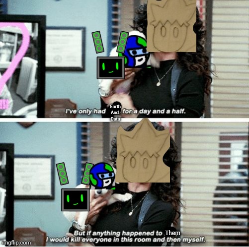 He would say this... If he could talk. | Earth
And 
Data; Them | image tagged in i've only had blank for a day | made w/ Imgflip meme maker
