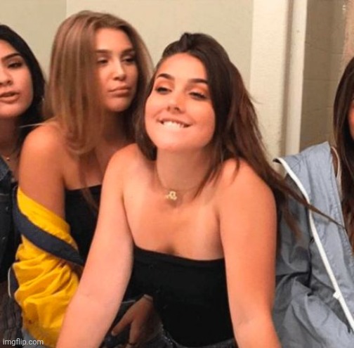 Girl bite lips | image tagged in girl bite lips | made w/ Imgflip meme maker