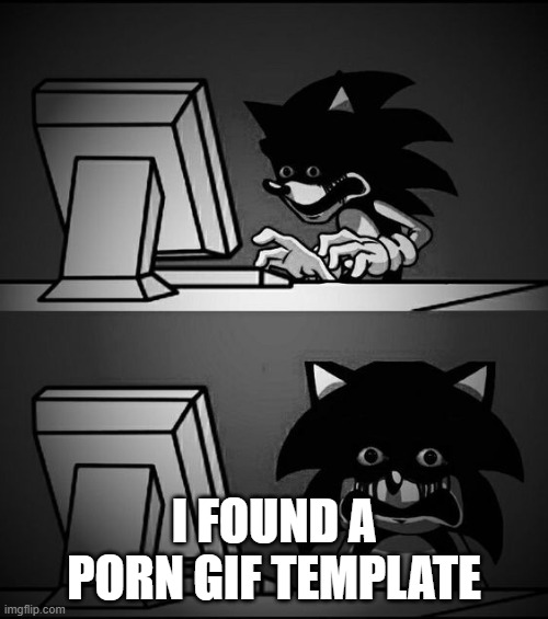 Sonic Computer | I FOUND A PORN GIF TEMPLATE | image tagged in sonic computer | made w/ Imgflip meme maker