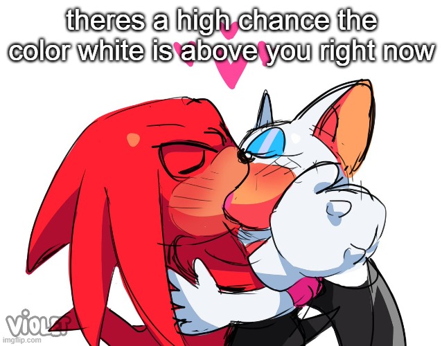 why am i using this temp | theres a high chance the color white is above you right now | image tagged in knuxouge | made w/ Imgflip meme maker