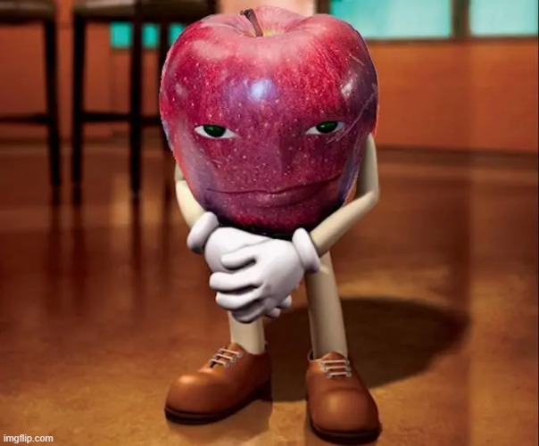 apple with face | image tagged in apple with face | made w/ Imgflip meme maker