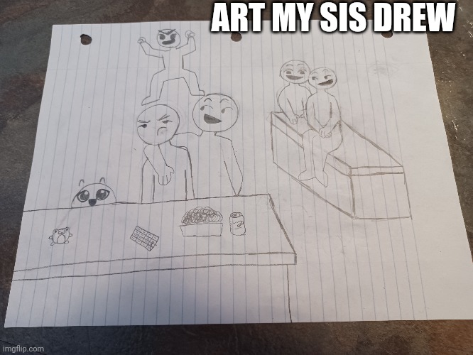 Thoughts on it? | ART MY SIS DREW | image tagged in e | made w/ Imgflip meme maker