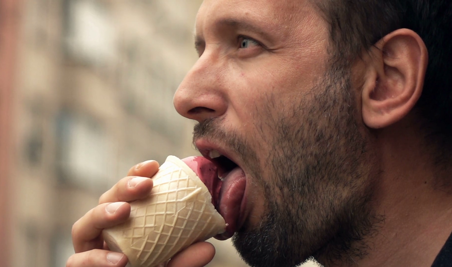 High Quality Man eating ice cream cone JPP Blank Meme Template