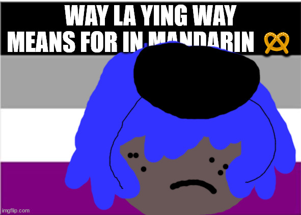 way la ying way means for in mandarin | WAY LA YING WAY MEANS FOR IN MANDARIN 🥨 | image tagged in when chun means finish in chinese | made w/ Imgflip meme maker