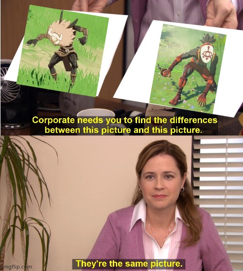 Hilichurl and Yiga | image tagged in memes,they're the same picture | made w/ Imgflip meme maker