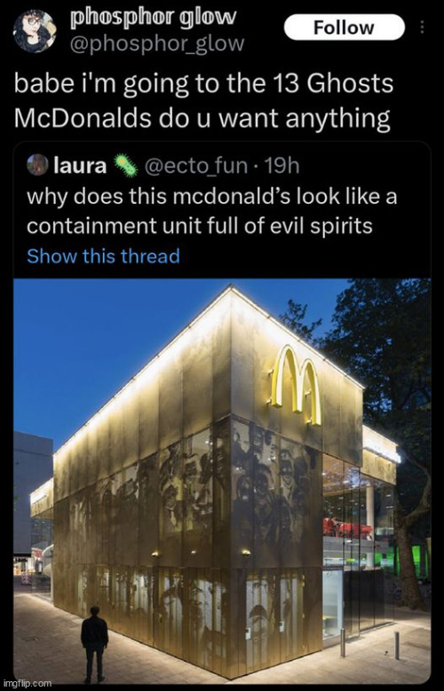 13 ghosts | image tagged in thirteen ghosts,repost,mcdonalds,spirits | made w/ Imgflip meme maker