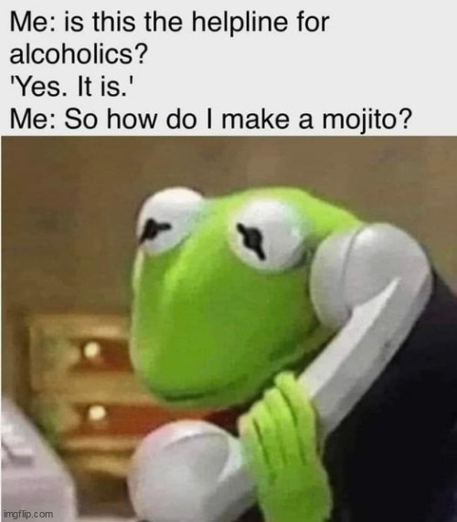 well how? | image tagged in mojito,repost,alcoholics anomymous,alcohol,kermit the frog | made w/ Imgflip meme maker