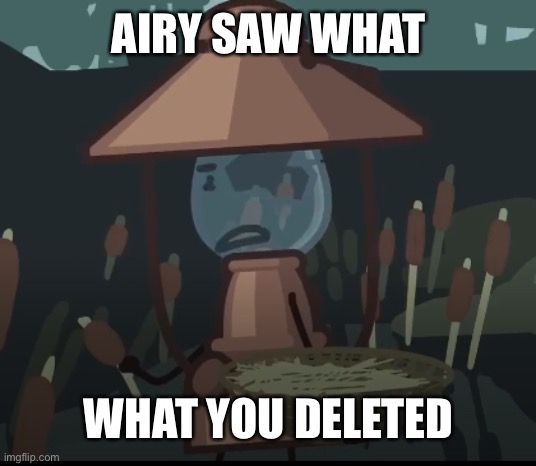 AIRY SAW WHAT; WHAT YOU DELETED | image tagged in osc,hfjone,object shows,memes | made w/ Imgflip meme maker