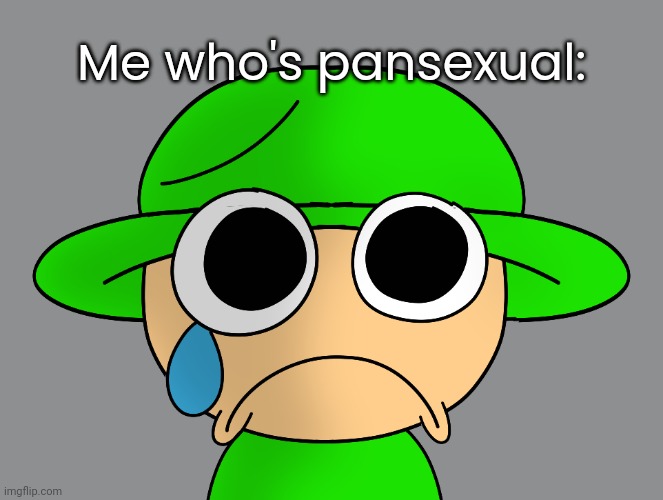 Sad Bandu 2 | Me who's pansexual: | image tagged in sad bandu 2 | made w/ Imgflip meme maker