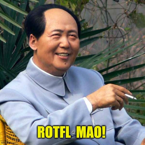 Smoking MAO | ROTFL  MAO! | image tagged in smoking mao | made w/ Imgflip meme maker