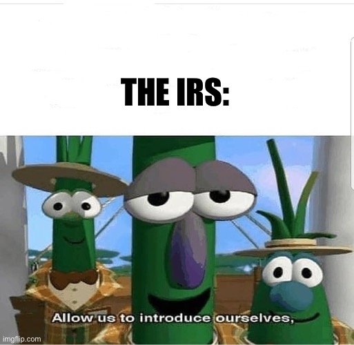 Allow us to introduce ourselves | THE IRS: | image tagged in allow us to introduce ourselves | made w/ Imgflip meme maker