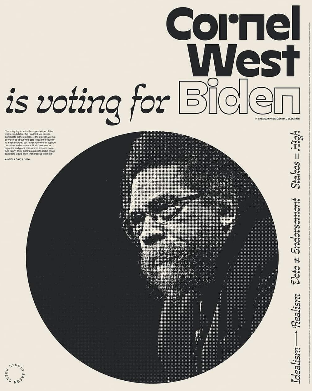 High Quality Cornel West votes for the slave master Joe Biden Blank Meme Template
