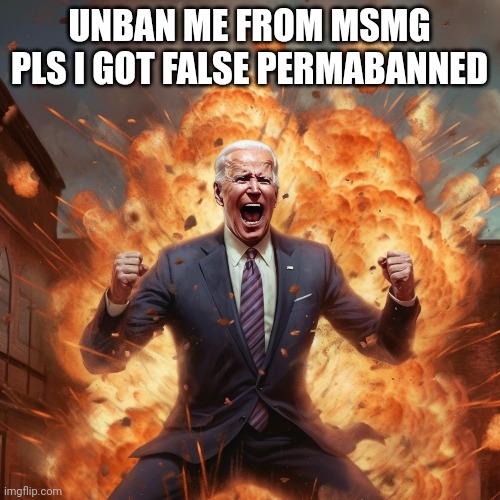 I hate it ??? | UNBAN ME FROM MSMG PLS I GOT FALSE PERMABANNED | image tagged in biden blast | made w/ Imgflip meme maker