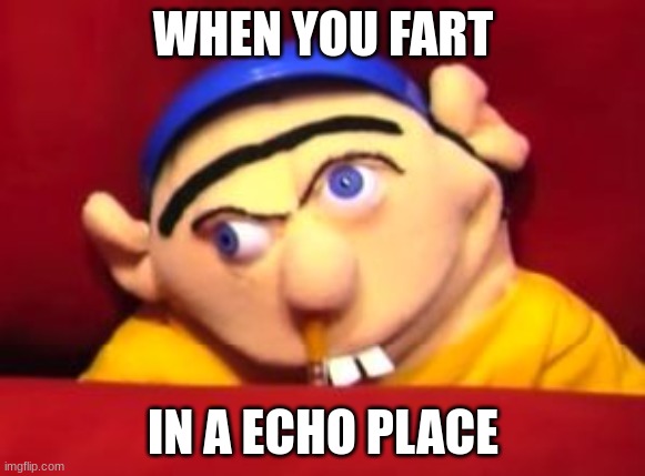 sml | WHEN YOU FART; IN A ECHO PLACE | image tagged in jeffy | made w/ Imgflip meme maker
