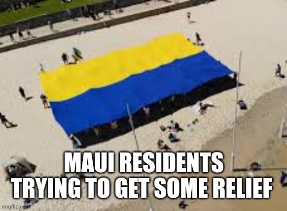 MAUI RESIDENTS TRYING TO GET SOME RELIEF | image tagged in funny memes | made w/ Imgflip meme maker