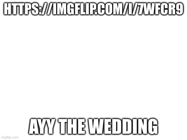 HTTPS://IMGFLIP.COM/I/7WFCR9; AYY THE WEDDING | made w/ Imgflip meme maker