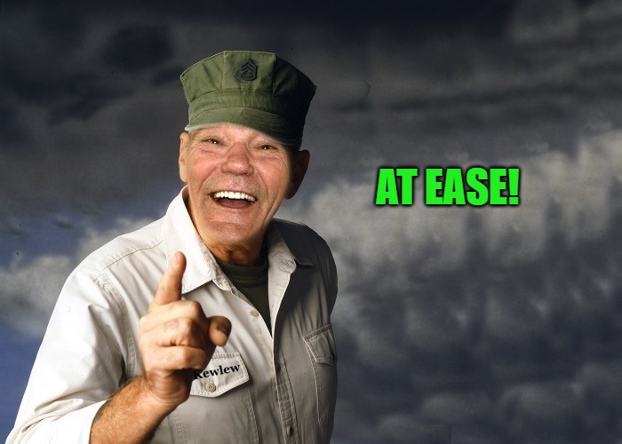 kewlew | AT EASE! | image tagged in kewlew | made w/ Imgflip meme maker