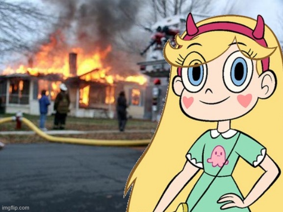 Star butterfly disaster Blank Meme Template