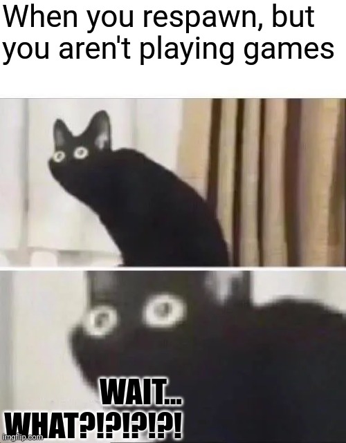 What PowerShot do I have? | When you respawn, but you aren't playing games; WAIT... WHAT?!?!?!?! | image tagged in oh no black cat | made w/ Imgflip meme maker
