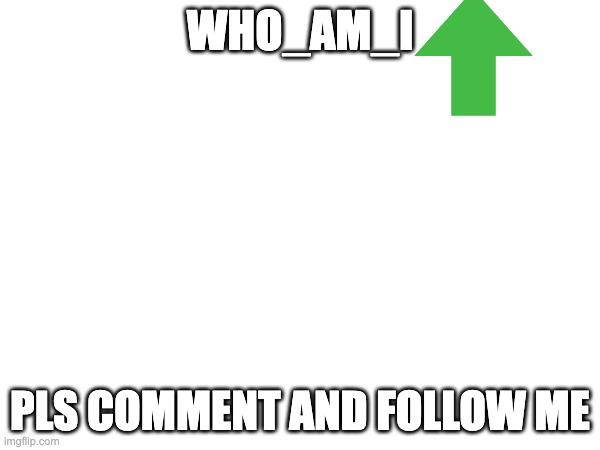 WHO_AM_I; PLS COMMENT AND FOLLOW ME | made w/ Imgflip meme maker