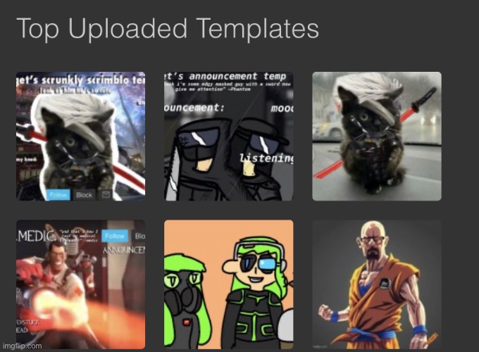 funny how all my top templates are just announcements/images used to say stuff | made w/ Imgflip meme maker