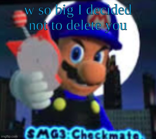 Checkmate. | w so big I decided not to delete you | image tagged in checkmate | made w/ Imgflip meme maker