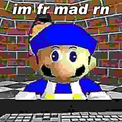 Smg4 derp | im fr mad rn | image tagged in smg4 derp | made w/ Imgflip meme maker