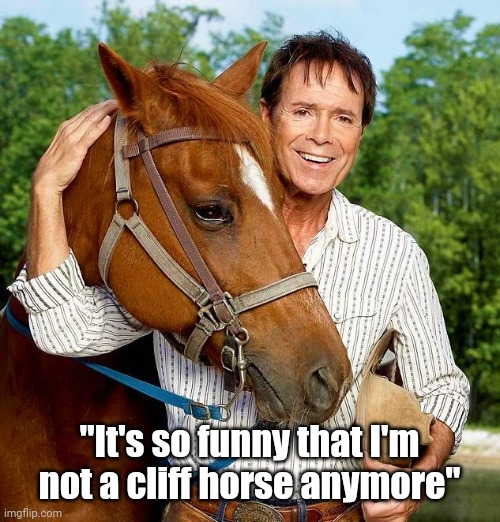 "It's so funny that I'm not a cliff horse anymore" | made w/ Imgflip meme maker