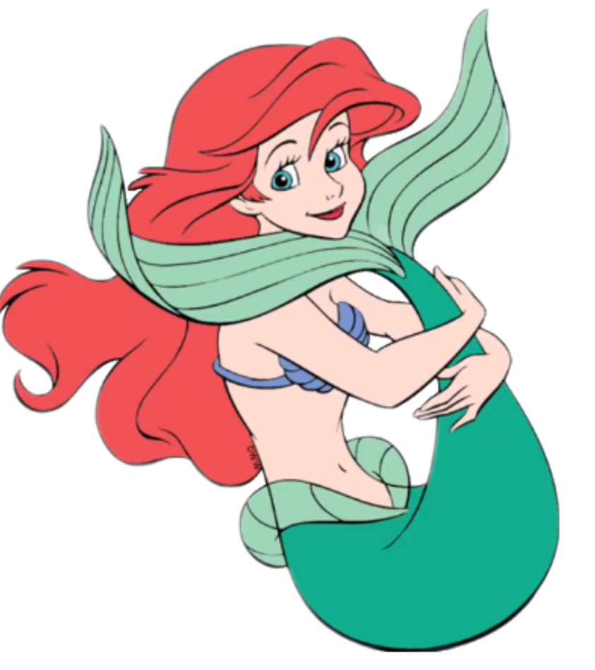 ariel holding her tail Blank Meme Template