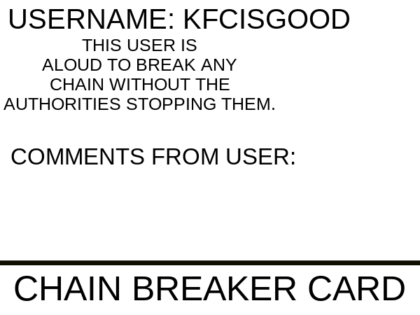 High Quality Chain breaker card Blank Meme Template