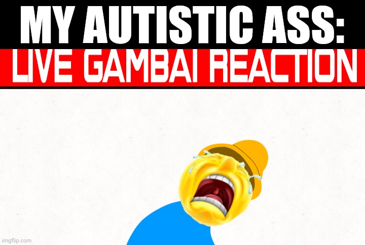 MY AUTISTIC ASS: | image tagged in live gambai reaction sad | made w/ Imgflip meme maker