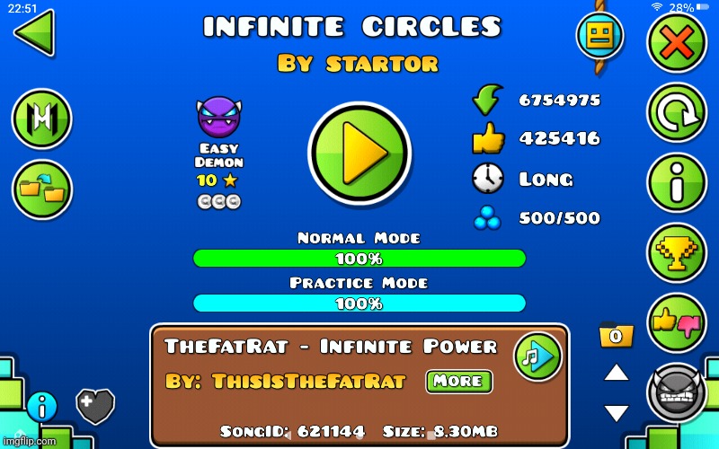 Holy shit! 16th demon, a bit of a fluke from 70% tbh | image tagged in geometry dash,proud | made w/ Imgflip meme maker