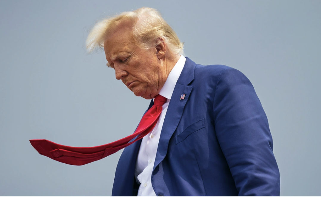Sad Trump with Tie Tongue Blank Meme Template