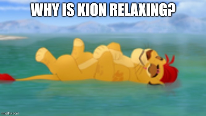 Useless waste | WHY IS KION RELAXING? | image tagged in useless waste | made w/ Imgflip meme maker