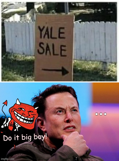 . . . Do it big boy! | image tagged in funny,elon musk,troll face | made w/ Imgflip meme maker