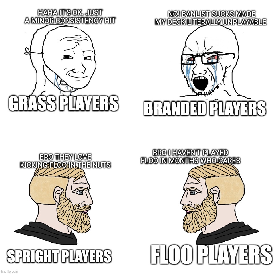 crying wojak vs chad Meme Generator - Imgflip