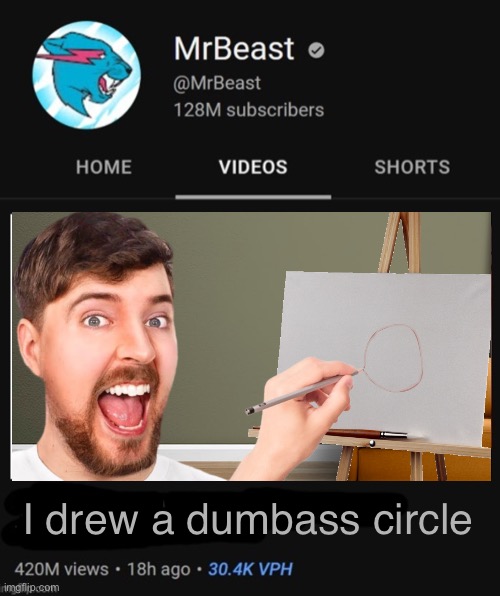 Kyrian247’s request | I drew a dumbass circle | image tagged in mrbeast thumbnail template | made w/ Imgflip meme maker