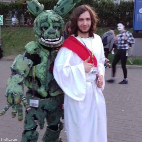Jesus don’t turn around springtrap Fnaf meme | image tagged in jesus don t turn around springtrap fnaf meme | made w/ Imgflip meme maker