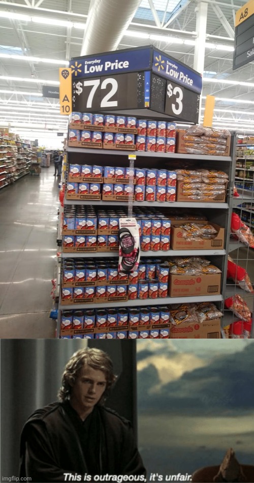 $72 isn't a low price | image tagged in this is outrageous it's unfair,low price,cans,you had one job,memes,price | made w/ Imgflip meme maker