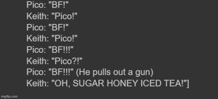 Context: BF stole Pico's food | made w/ Imgflip meme maker